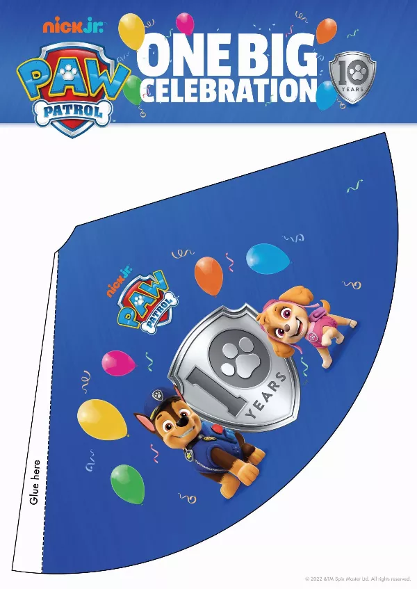 PAW Patrol 10th Anniversary Party Hat 2